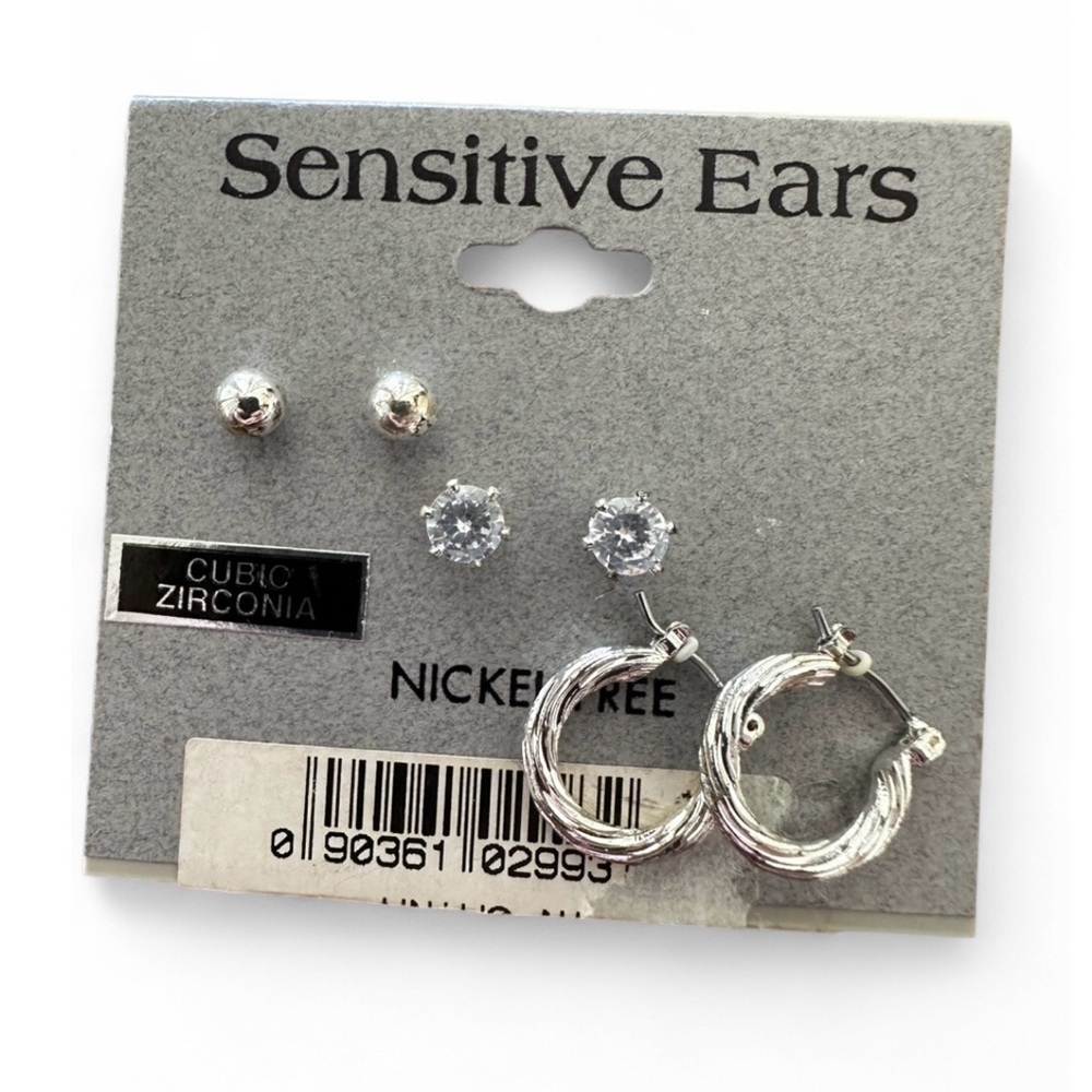 3pc Nickel-Free Sensitive Earrings